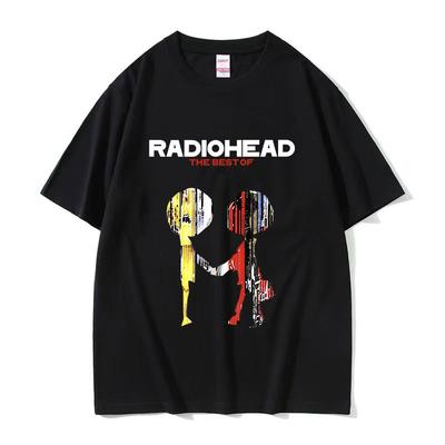 Britain Band Radiohead Tour 2025 Graphic T Shirts Mans Vintage Gothic Oversized Cotton TShirt Men Fans Gift Punk Clothing Tees
