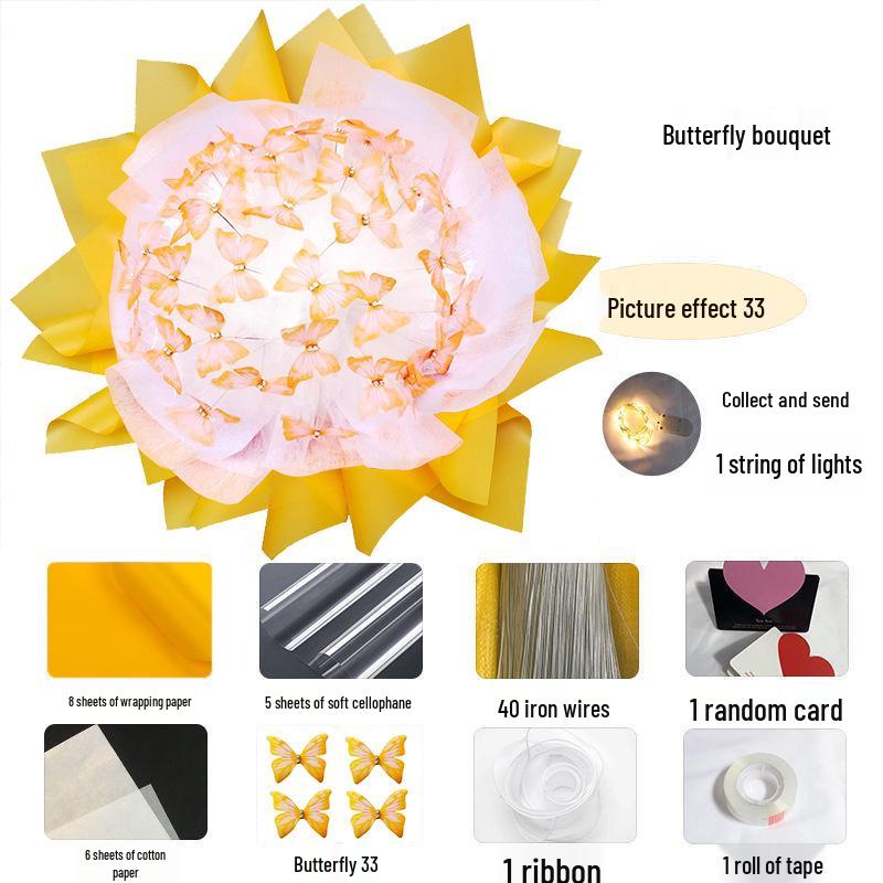 Cross-border Valentine's Day Butterfly Bouquet DIY Kit - Handmade Gift for Girls & Besties.