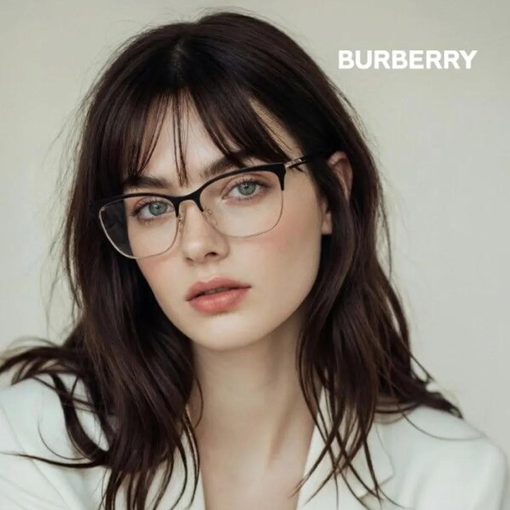 [Burberry] Eyeglass Frames BE1362 1326 Square Browline Metal Glasses for Women and Men BE1362 1326_I [54]