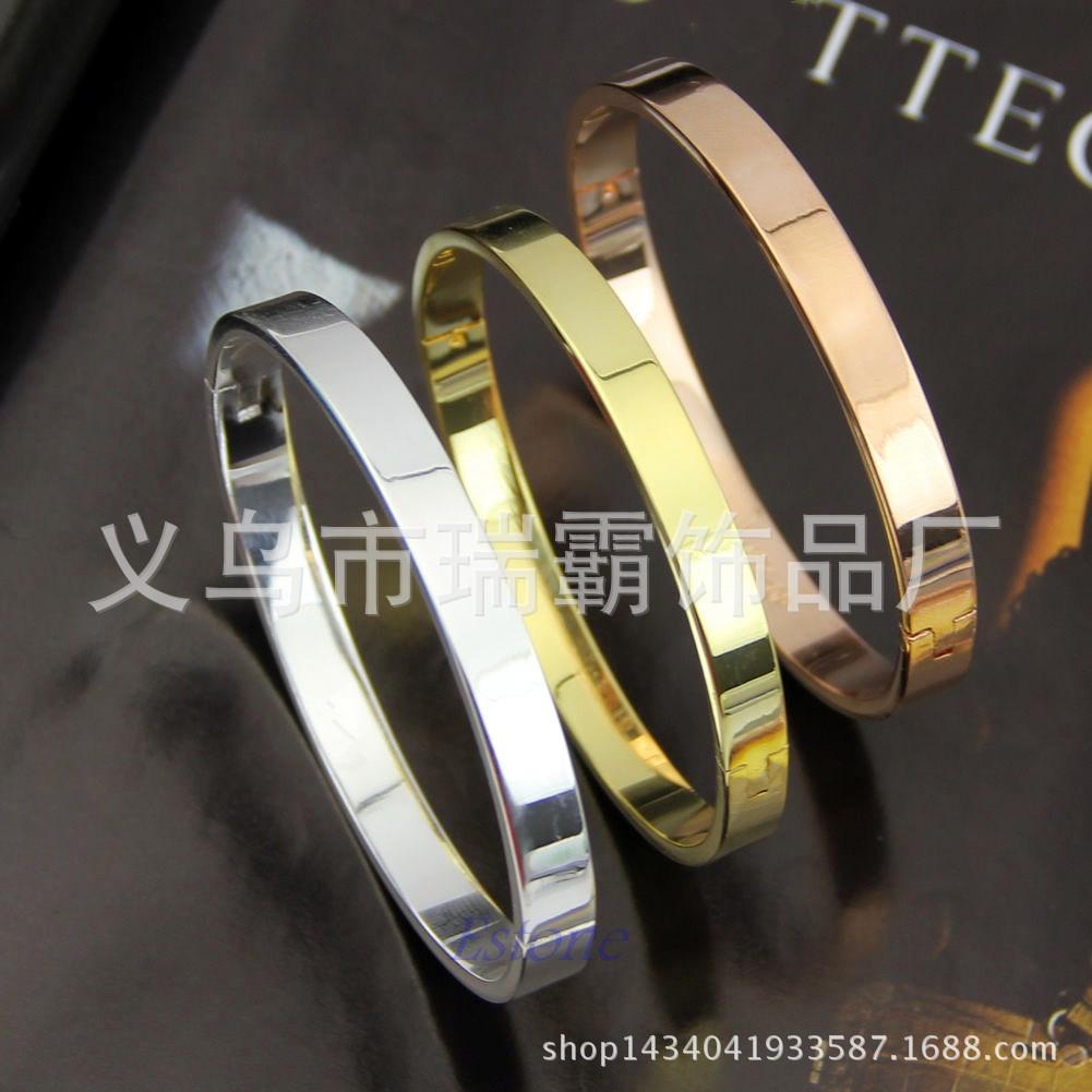 

Элегантный браслет из нержавеющей стали с золотым покрытием и застежкой из розового золота - Модный и универсальный титановый дизайн Steel Color