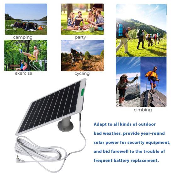 Solar Panels 5.3W Single Crystal Silicon Power Supply IP65 Waterproof Solar Panel for Ring Doorbells Cameras Security Equipment