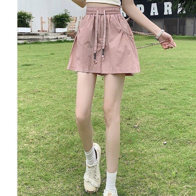 Workwear Sports Shorts Summer Loose Casual Sleepwear A-line Wide High Waisted Shorts