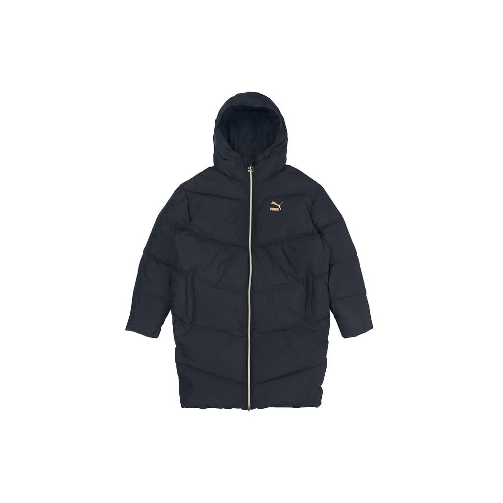 Puma Warm Mid-Length Sports Hooded Down Jacket Women Jacket Black 530031-01