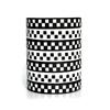 Klassisches Schwarz-Weiß kariertes Silikonarmband mit Rennflaggenknoten-Design