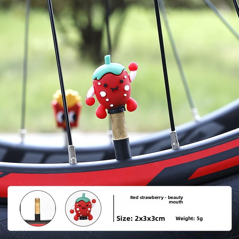 

Bicycle Air Nozzle Cap Road Bike Silicone Creative Cartoon Waterproof Valve Cover Mountain Bike Decoration Riding Equipment