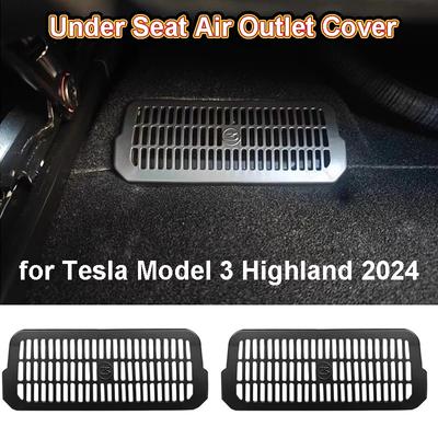 2pcs for Tesla Model 3 Highland 2025 Air Outlet Protect Cover Under Seat Anti-dust Modified Parts Model3 Interior Accessories