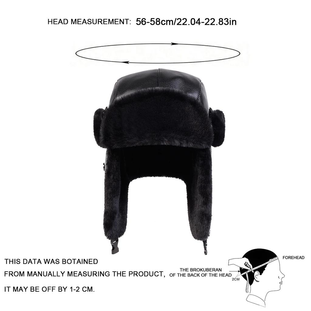 For Men Women Gender Neutral Pu Lei Feng Hat Winter Earflap Hat Keep Warm Ski Hat Bomber Hat For Outdoor Riding Snow Activities