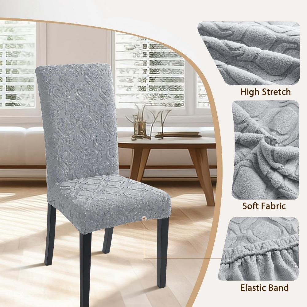 Elastische Jacquard-Stuhlhusse für Esszimmer Dicke staubdichte Stuhlhusse Überwurf für Esszimmer Küche Hotel Hochzeitsbankett