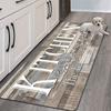 American Retro Coffee Cup Letter Long Carpet, Kitchen Area Rug, Laundry Room Entrance Corridor Long Decorative Foot Mat