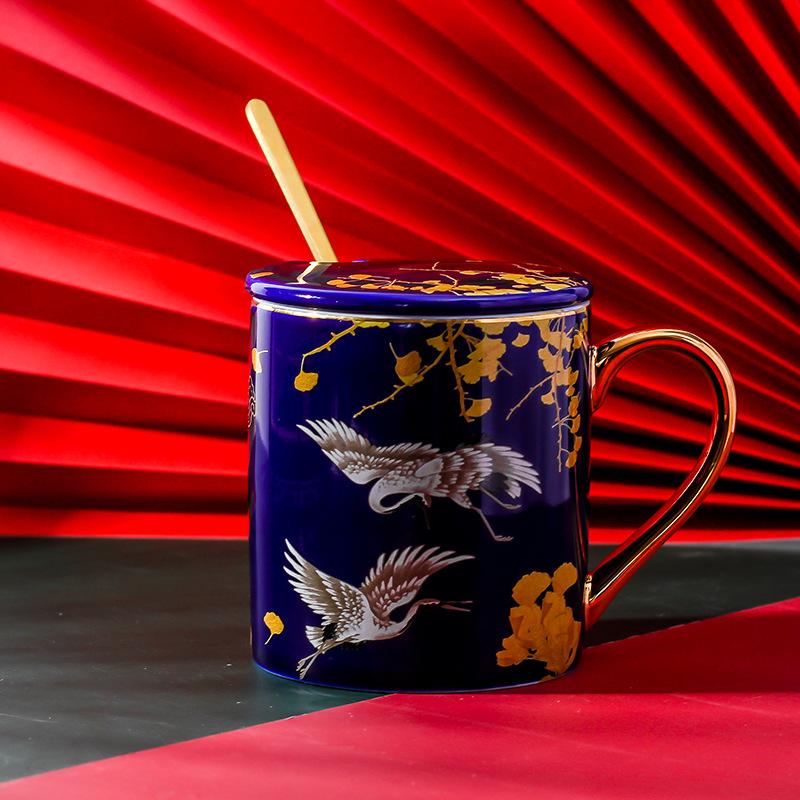 

Mancai Национальный трендовый стиль Керамическая чашка для воды Домашняя чашка для питьевой воды Офисная чашка Кружка Чайная чашка Сувенир Подарок на день рождения 301-400ml