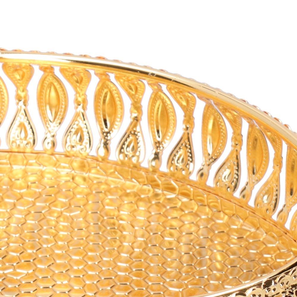 Oval Fruit Serving Tray Gold Decorative Food Platter Dessert Display Plate  Party Decoration