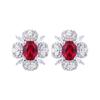 Jewelry Copper Bottom Gold-Plated Simulation Red Corundum Retro Suit Female Main Stone 10 * 14-8 * 10