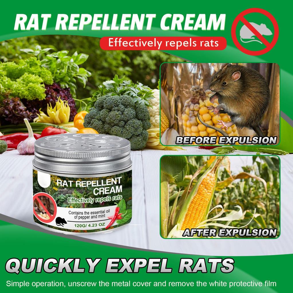 Crema para Ratas para Jardineros para Ahuyentar Ratas en el Huerto, Extracto de Planta para Evitar Ratas y Capturar Ratas