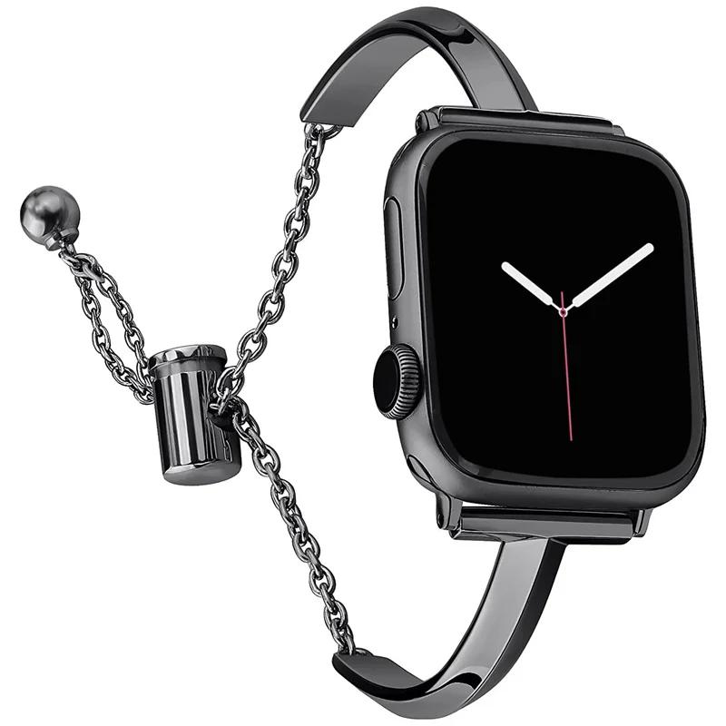 Lyxigt klockarmband för Apple Watch Series 11 10 9 8 7 6 Se 5 4 Dam Diamant Stålarmband IWatch Ultra 3 2 1 49mm 44 40 42 38MM