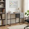 Desk with Storage Sonoma Grey 100 X 50 X 75 Cm