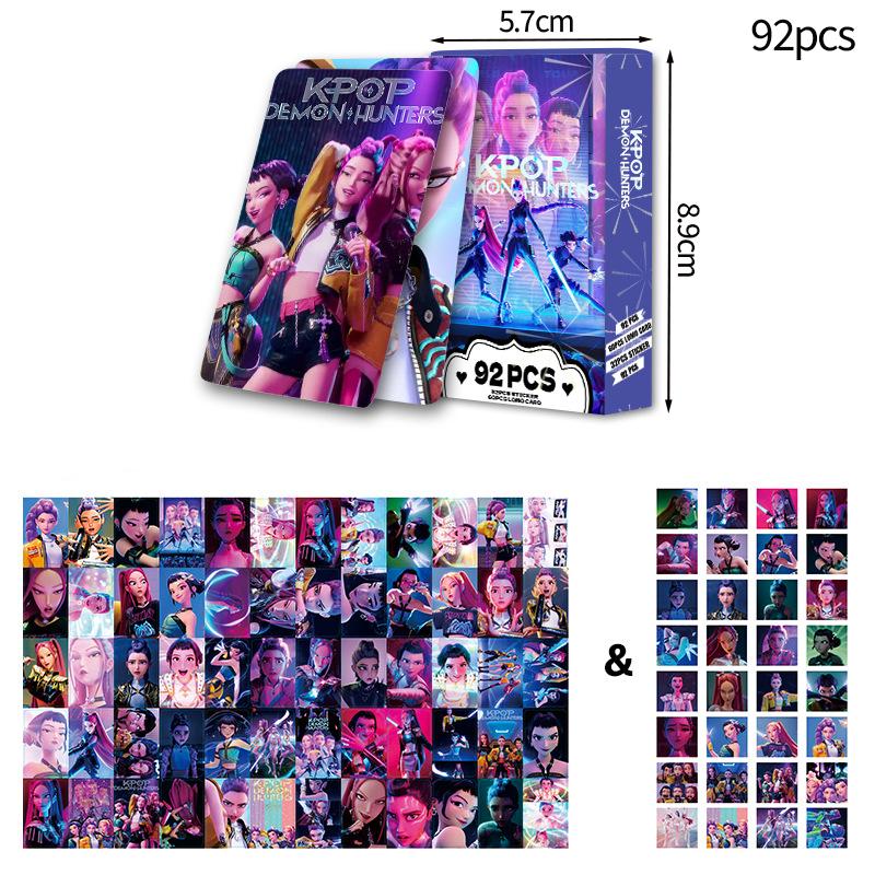 

K-pop Карточки Охотники на демонов Наклейки Аниме Карточки Альбома Huntrix K-pop Брелоки Украшение на день рождения Подарок для фанатов Сувенир