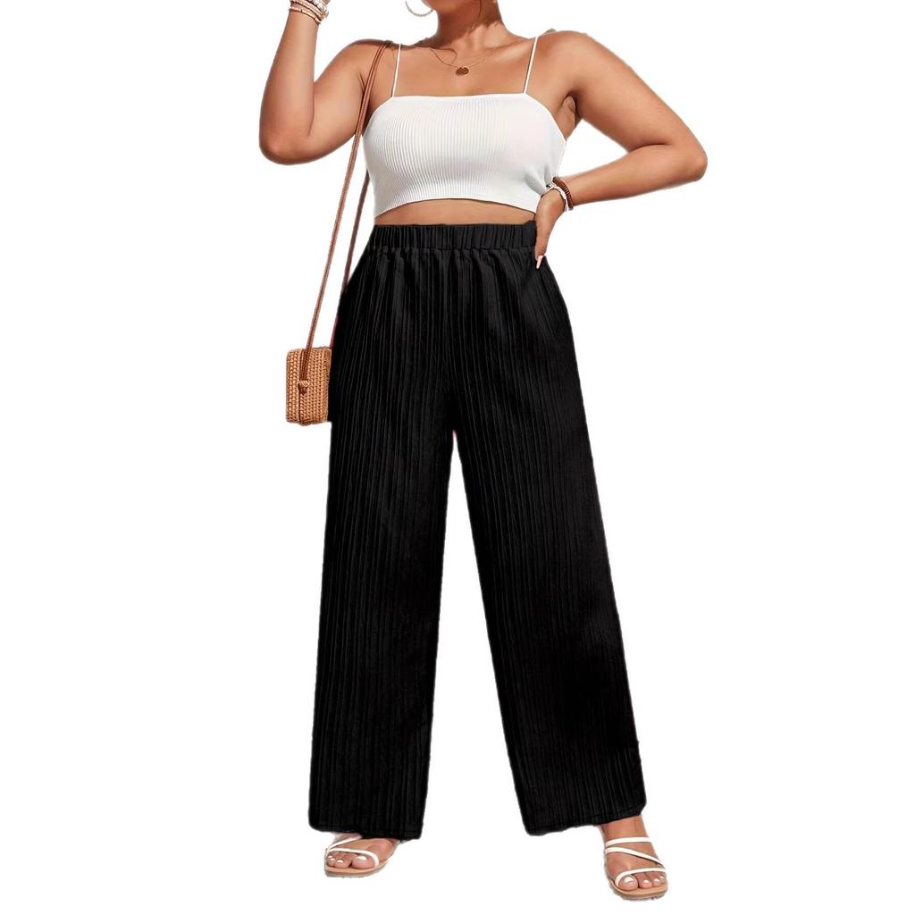 European & American High-Waisted Lace-Up Women's Casual Trousers