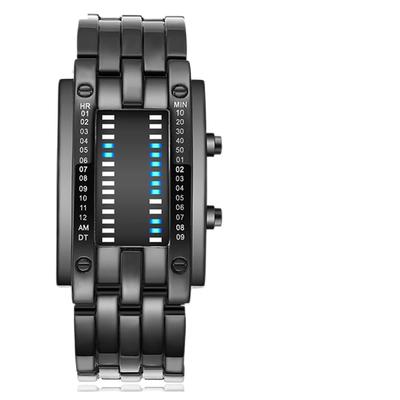 Cyfrowy zegarek Binary Matrix z niebieską diodą LED, odporny na zużycie i modny zegarek z binarną diodą LED