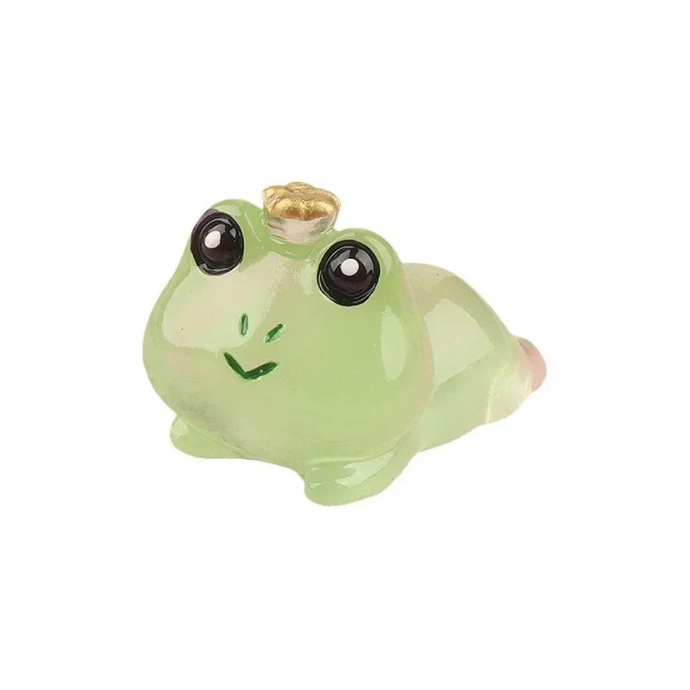 Žhavé svítící koruna, žába, pryskyřičné figurky, kreativní mechové pryskyřičné řemesla, stolní ozdoby, zahradní květináče, miniatury, dekorace