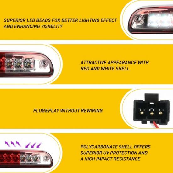 Rear Led 3Rd Third Brake Light Cargo Tail Lamp For Ford 1993-2011 Ford Ranger EV