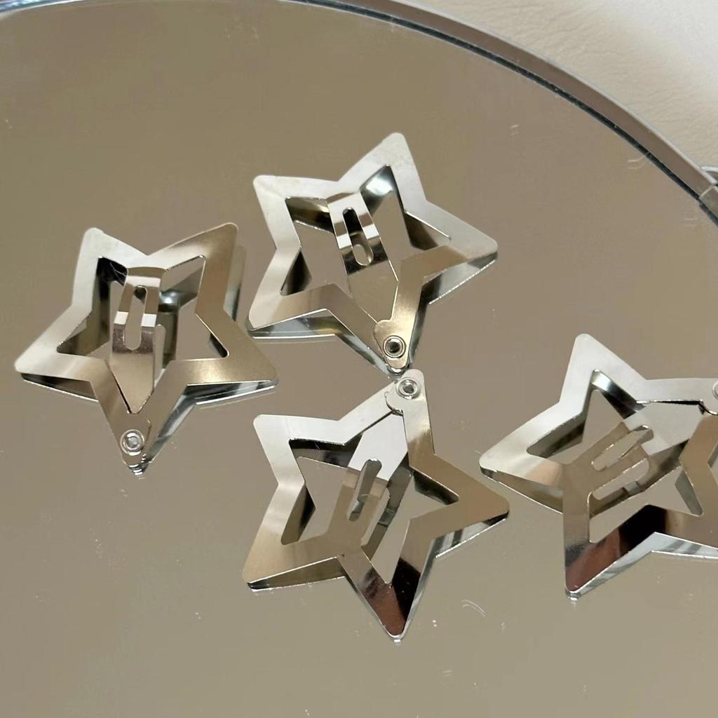 10PCS Silvery Girls Star Hairpins Girls Snap Barrettes Candy color BB Clips Fashion Hair Accessories Girl Headdress