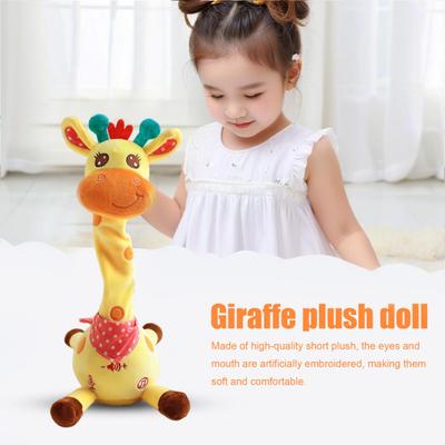 Musical Giraffe Toy with LED Lights Sings Dances Repeats What You Say Plush Giraffe Toy Baby Electric Glowing Dancing