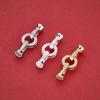 Conector de Pulsera de Perlas de Doble Anillo de Plata de Ley S925 con Circonita Cúbica, Cierre para Joyería DIY Hecho a Mano