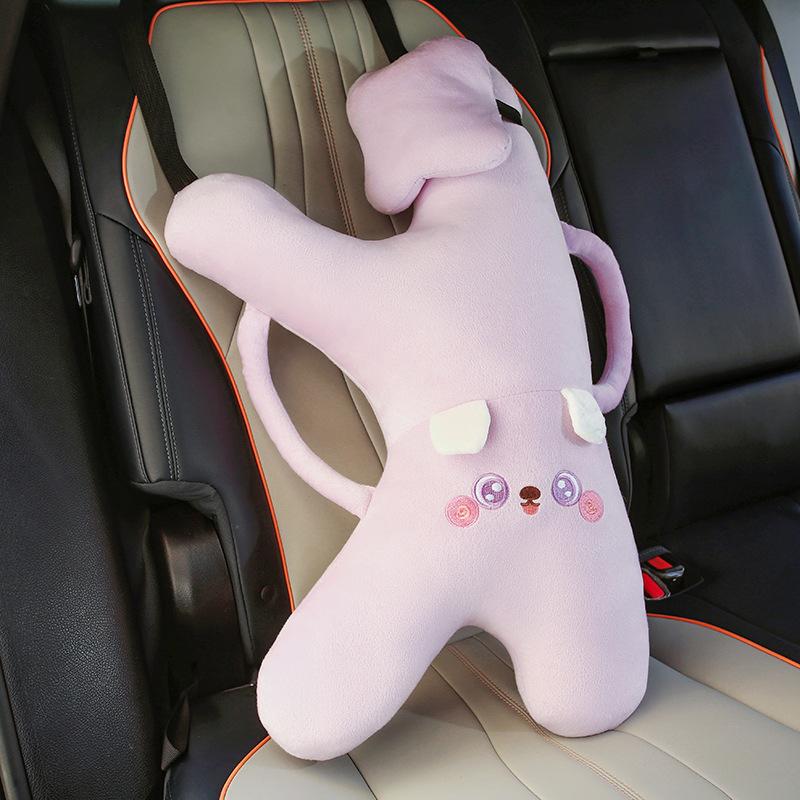 

Pillow Cushion Comfortable Supports The Head For Sleeping Use Suitable For Car Rear Pillows Creative Dinosaur Cat Design розовый