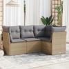 VidaXL Garden Lounge Set with Cushions 4 Pcs Beige Braided Resin 3217579