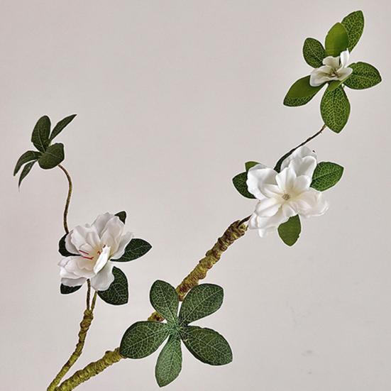 Artificial Azaleas Realistic White Flowers Bendable Stems Long-Lasting Lifelike Flowers No Maintenance Home Decor Wedding Floral