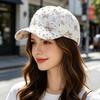 Baseball Hat Adjustable Back Buckle Butterfly Design Curved Brim Sun Protection Lace Hat with Rhinestones Inlaid Women Headwear