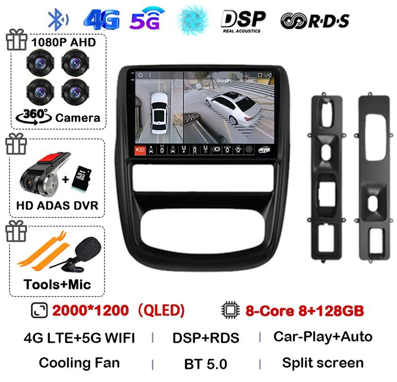 Android 14 Carplay Auto Car Radio For Renault Duster 1 2010 2011 2012 2013 2014 2015 Multimedia Video Player GPS 360 Camera 4G