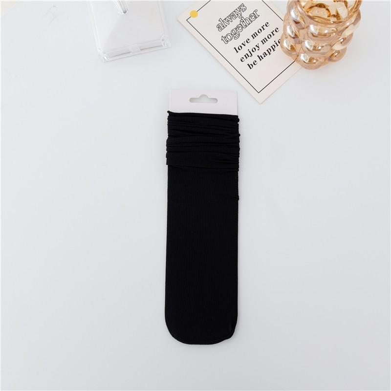 Nylon Samt Socken für Damen, Mittelhohe Dünne Frühjahrs- und Sommersocken mit Schlingen, Einfarbige Eis-Socken für Damen