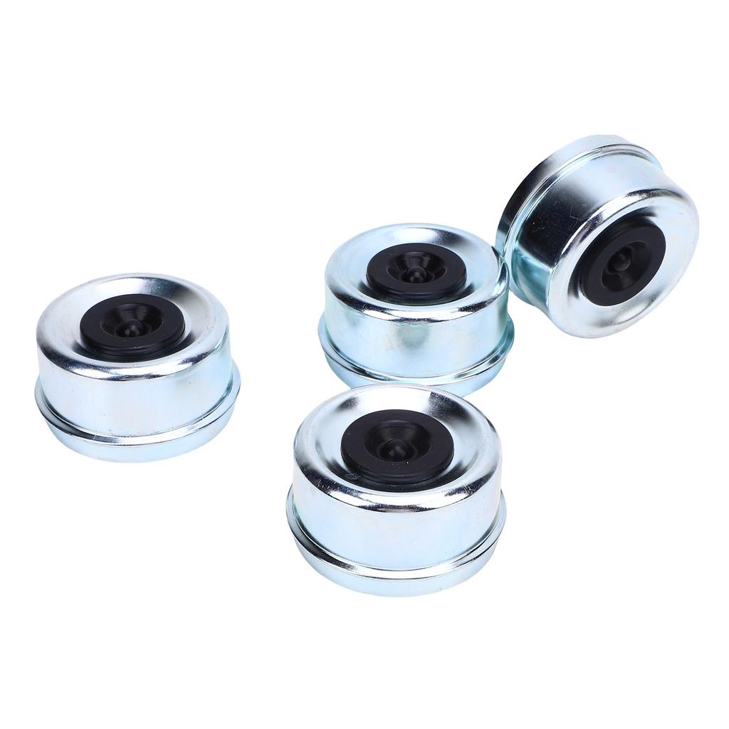 4PCS 2.72 Inch Trailer Hub Cap Trailer Axle Bearing Dust Cap Cup Grease Cover with 4 Rubber Plugs Replacement for