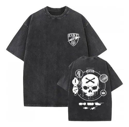 One Piece Skull Short Sleeve Tee Anime Washed Vintage Graphic T-Shirt Man Women Cosplay Casual Tops 2026 Summer Y2k Streetwear