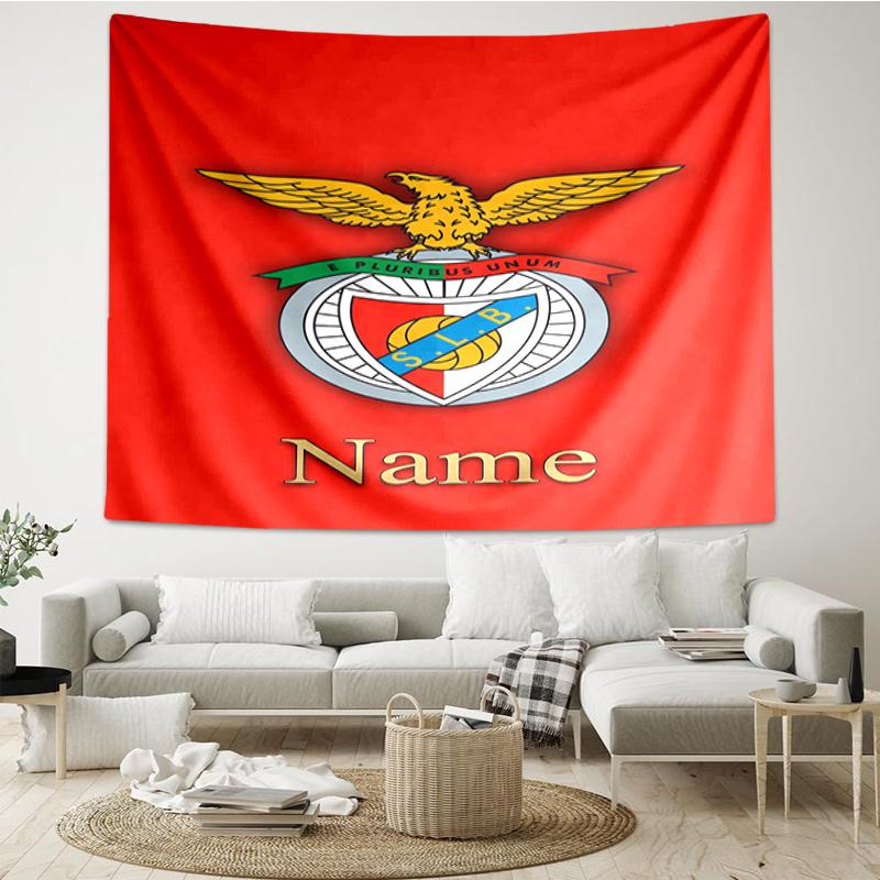 Tapisserie Personnalisée avec Impression Benfica, Toile de Fond, Installation Facile, Idéale pour la Chambre à Coucher, le Bureau et le Salon, avec Décoration Murale Esthétique.