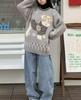 Unisex Lazy Style Jacquard Dog Sweater: Autumn/Winter Loose Round Neck Knitwear