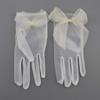 Elegant Sweet Women Summer Girl Bridal Short Wedding Gloves Pearl Finger Gloves Tulle Mittens Bow