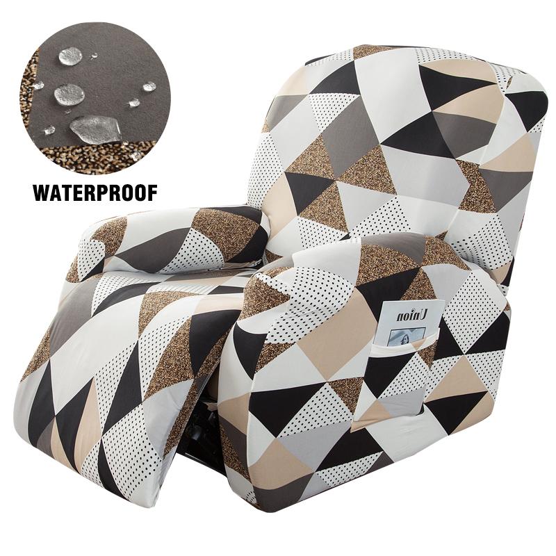 Water-Resistant Recliner Cover With Pockets Single Reclining Slipcover 4-Pieces Recliner Sofa Chair Cover Furniture Protector