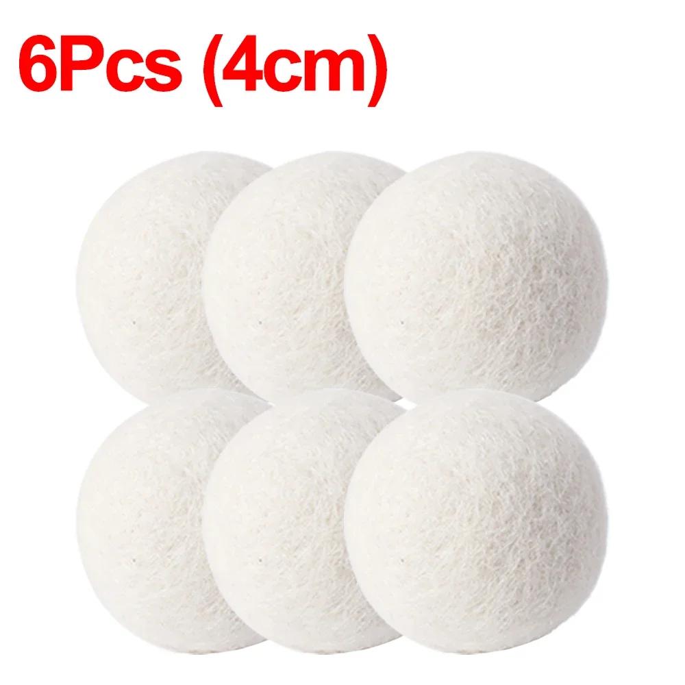 6Pcs Reusable Wool Dryer Balls Clothes Softener Laundry Fleece Dryer Ball Kit Home Clothes Dryer Washing Machine 34567Cm