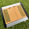 2Pcs Bamboo Tea Tray & Storage Bag Large Tea Serving Tray Portable Cutting Board for Serving Wood Decorative Table Cup Storage