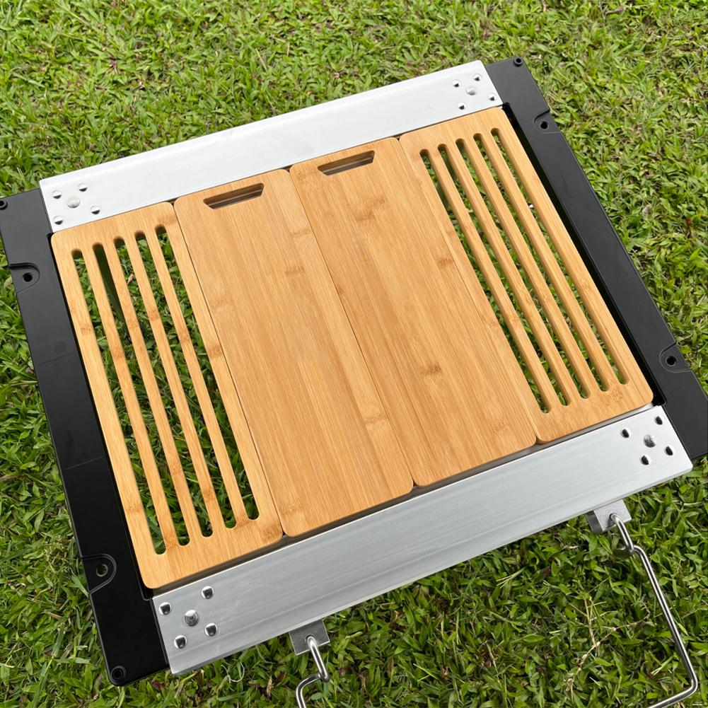 2Pcs Bamboo Tea Tray & Storage Bag Large Tea Serving Tray Portable Cutting Board for Serving Wood Decorative Table Cup Storage