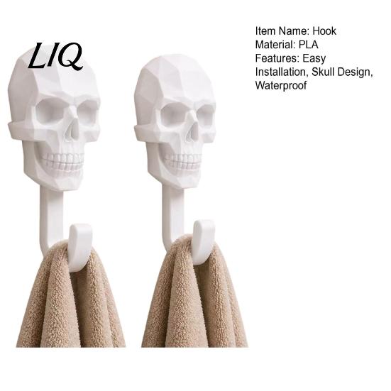 Gaming Room Wall Hanger 2Pcs Hook Up, 3D Printed Skull Design Hooks, No Drilling Decorative Mount Hanger, Waterproof Bathroom Storage for Towels Hats