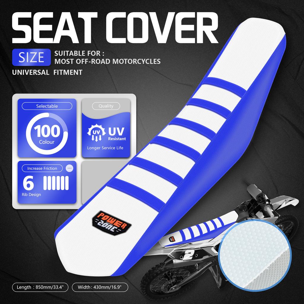 Powerzone Universelle Motorrad Gerippte Sitzabdeckung Weiches Gummi Rutschfestes Sitzpolster für SXF EXC KXF CRF YZF WR TC TE