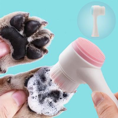 Comfortable Pet Paw Cleaner for All Dogs and Cats - Durable ABS Rubber, Pink Nylon Bristles Lasts 24 Hours