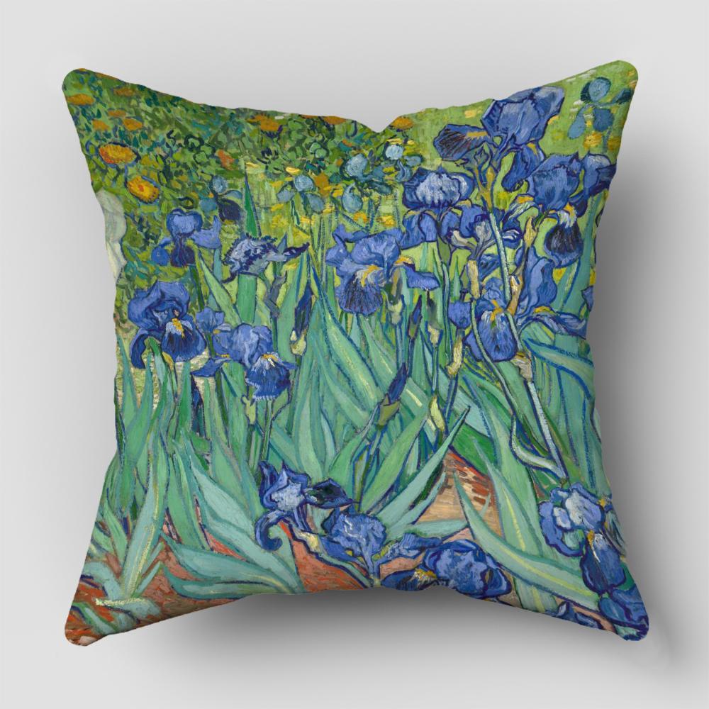 Van Gogh Oil Painting Print Collection Decorative Pattern Home Pillowcase Square Office Decor Cushion Cover pillow cases