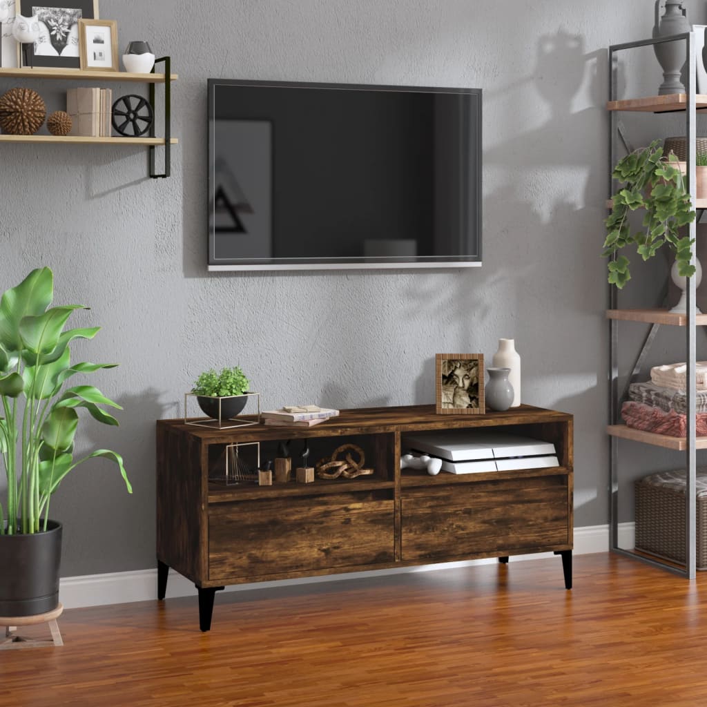 TV Cabinet Smoked Oak 100 x 34.5 x 44.5 cm Engineered Wood
