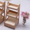 1Pcs Dollhouse Miniature Plant Wooden Shelf Flower Stand Simulation Furniture Fairy Garden Tool Storage Rack Decoration Accessor