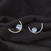 Round Third Eye Chakra Tanzanite Stone 925 Silver Ethnic Stud Post Boho Earrings EE-145-3