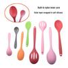 Silicone Non-stick Soup Ladle with Integrated Handle and Scraper - Kitchen Cooking Utensil